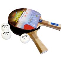 Kit Tênis De Mesa Luxo 2 Raquete 3 Bolinhas Klopf 5055