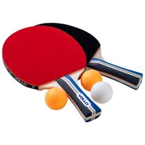 Kit Tênis de Mesa Ping Pong 2 Raquetes 3 Bolas ITTF Esporte Lazer Vollo