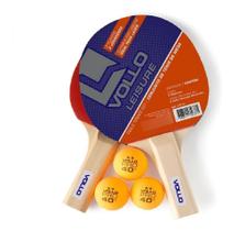 Kit Tênis De Mesa Ping Pong 2 Raquetes e 3 Bolas Vollo