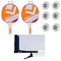 Kit Tenis de Mesa Ping Pong 2 Raquetes Impact 1000 + 6 Bolas 1 Estrela + Rede C/Suporte
