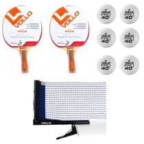 Kit Tenis de Mesa Ping Pong 2 Raquetes Impulse + 6 Bolas 1 Estrela + Rede C/Suporte Alicate