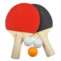 Kit Tênis de Mesa Ping Pong Com 2 Raquetes + 3 Bolinhas