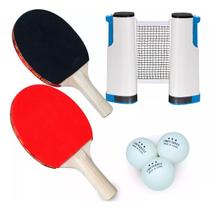 Kit Tênis de Mesa / Ping Pong Portátil Completo + 3 Bolas