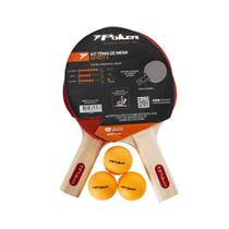 Kit Tênis de Mesa Poker Effect II 2 Raquetes 3 Bolas