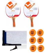 Kit Tênis de Mesa Pro 2 Raquete Impulse ITTF+6 Bolas 3***+Rede Alicate