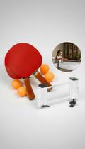 Kit Tênis de Mesa: Rede Retrátil, 2 Raquetes, 4 Bolas