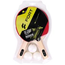 Kit Tênis de Mesa Rookie 2 Raquetes 3 Bolas Fort