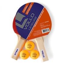 Kit Tênis De Mesa Vollo Ping Pong 2 Raquete 3 Bolas