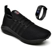 Kit Tênis Esportivo Academia Caminhada Ultra Leve Conforto + Relógio Digital a Prova D' Água