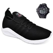 Kit Tênis Esportivo Academia Corrida Caminhada Esporte Running Leve Confortável Unissex + Relógio