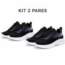Kit tenis esportivo academia leve confortavel macio casual trabalho escola caminhada feminino