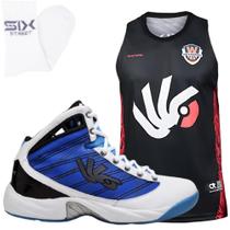 KIT Tênis Esportivo De Basquete + Regata Preta e Meia Six