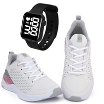 Kit Tênis Esportivo It Shoes Feminino + Relógio Digital