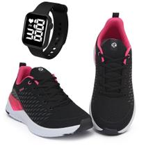Kit Tênis Esportivo It Shoes Feminino + Relógio Digital