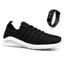 Kit Tênis Esportivo Masculino Academia Corrida Caminhada Confortável + Relógio Digital