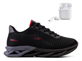 Kit Tênis Esportivo Masculino Casual Impax Confortavel Dia a Dia Fone Bluetooth Sem Fio Tecnologia