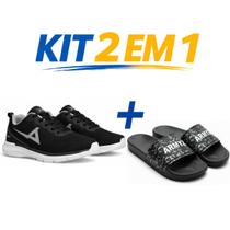 Kit Tênis Esportivo Masculino Feminino Academia Caminhada Confortável Leve mais Chinelo Slide Macio Antiderrapante