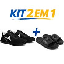 Kit Tênis Esportivo Masculino Feminino Academia Caminhada Confortável Leve mais Chinelo Slide Macio Antiderrapante