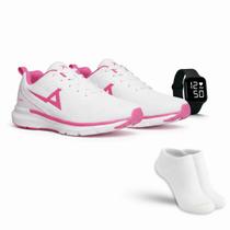 Kit Tênis Esportivo Masculino Feminino para Treinos Caminhada Academia Uso Diário Relógio Digital Meias