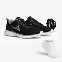 Kit Tênis Esportivo Masculino Feminino para Treinos Caminhada Academia Uso Diário Relógio Digital Meias