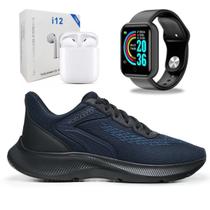 Kit Tênis Esportivo Olimp Clickshop Masculino Para Caminhada Academia + Fone + Relogio Inteligente Kit Tênis Esportivo Olimp Clickshop Masculino Para Caminhada Academia + Fone + Relogio Inteligente