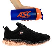 Kit Tênis Esportivo Para Treino e Academia Feminino Preto e Coqueteleira