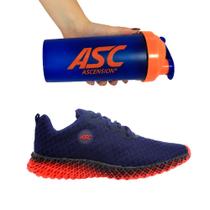 Kit Tênis Esportivo Para Treino e Academia Feminino Vermelho e Coqueteleira