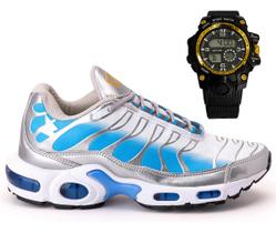 Kit tenis esportivo stret urban macio leve confortavel relogio sport digital moderno