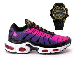 Kit tenis esportivo stret urban macio leve confortavel relogio sport digital moderno