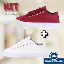 Kit tenis feminino adulto queima de estoque outono/inverno dia a dia