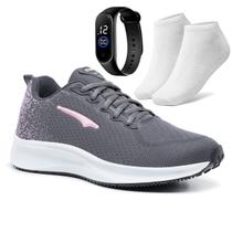 Kit Tenis Feminino de Caminhada Academia com Relógio e Meia Kit Tenis Feminino de Caminhada Academia com Relógio e Meia