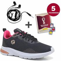 Kit Tênis Feminino Esportivo + 5 Figurinhas Copa do Mundo + Fone - It Shoes