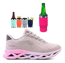 kit tênis feminino esportivo confortável academia dia a dia copo térmico moderno versátil funcional