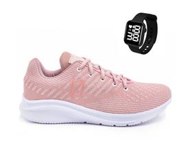 Kit Tênis Feminino Esportivo Macio Academia Running + Relógio