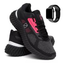 Kit Tênis Feminino Leve Confortável + Relógio Digital Academia Caminhada Corrida
