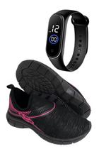 kit tenis feminino masculino treino caminhada academia corrida com relogio kit tenis feminino masculino treino caminhada academia corrida com relogio
