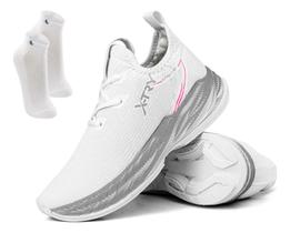 Kit Tênis Feminino Premium Corrida Casual + Meia Algodão