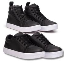 Kit Tênis Feminino Preto + Tênis Feminino Cano Longo Preto