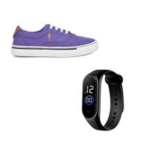 Kit Tênis Feminino+ Relógio Casual Para Academia Macio Leve