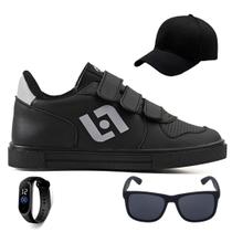 Kit Tenis Infantil Casual Light Bone Oculos E Relogio