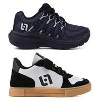 Kit Tênis Infantil De Led Casual Escolar Meninos Basico Street Jogger
