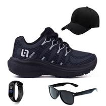 Kit Tenis Infantil Light Bone Oculos E Relogio