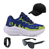 Kit Tenis Infantil Light Bone Oculos E Relogio