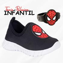 Kit Tênis Infantil Menino Menina Personagens Confortável Macio e Pulseira