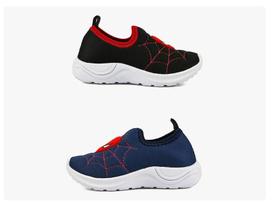 Kit Tenis infantil Menino Menina Preto e Azul Volta as Aulas Bordado tamanho:20