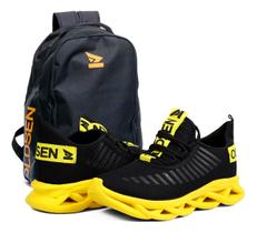 Kit Tênis Jaguar Masculino Casual Mochila Resistente Estudos