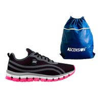 Kit Tênis Leve Academia Lege Asc Mochila Saco Azul Basic Top