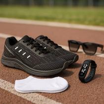 Kit Tênis Masculino Academia + Relógio + Meia + Ocúlos Sol Kit Tênis Masculino Academia + Relógio + Meia + Ocúlos Sol