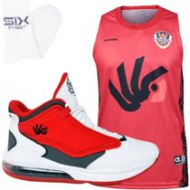 KIT Tênis Masculino Basquete + Camisa de Basquete Red e Meia - Six Street