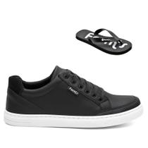Kit Tênis Masculino Casual Cano Curto Blaqueado Leve Chinelo Kit Tênis Masculino Casual Cano Curto Blaqueado Leve Chinelo